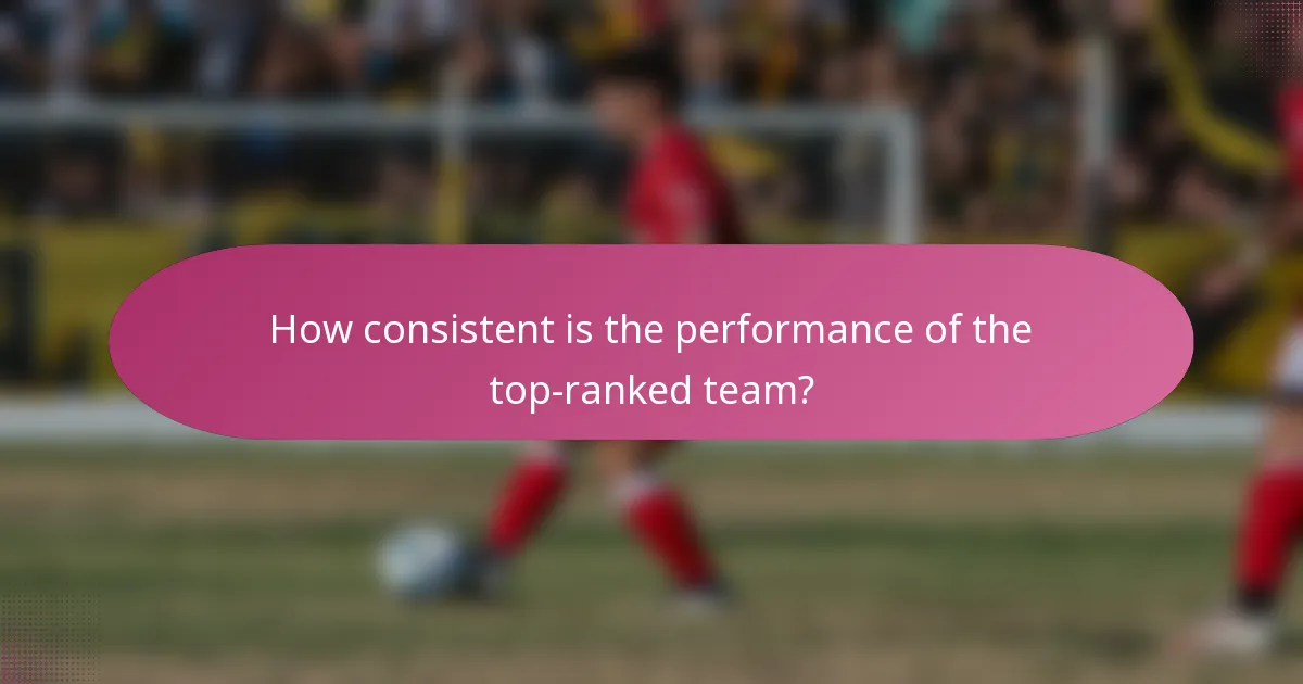 How consistent is the performance of the top-ranked team?