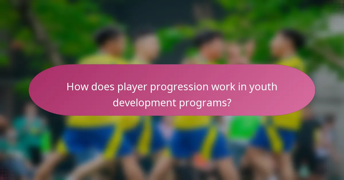 How does player progression work in youth development programs?
