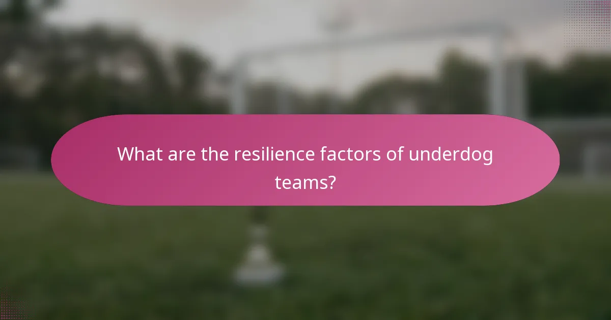 What are the resilience factors of underdog teams?