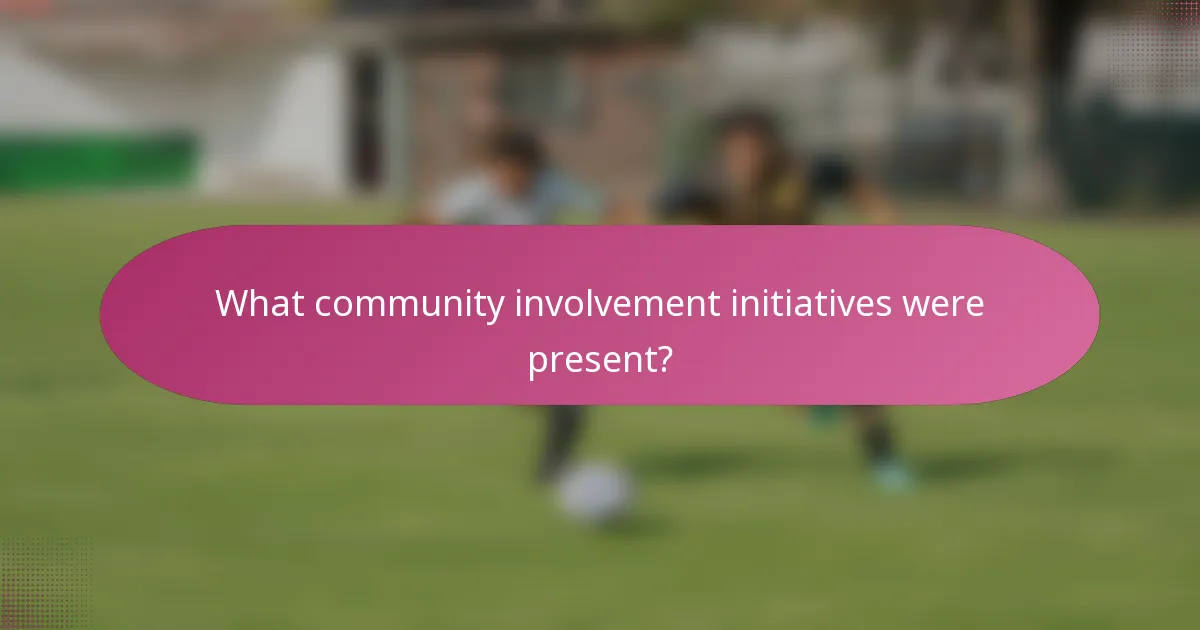 What community involvement initiatives were present?