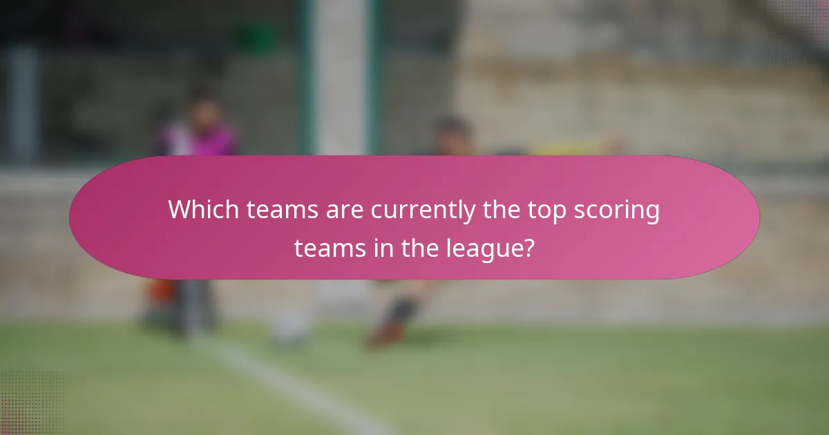 Which teams are currently the top scoring teams in the league?